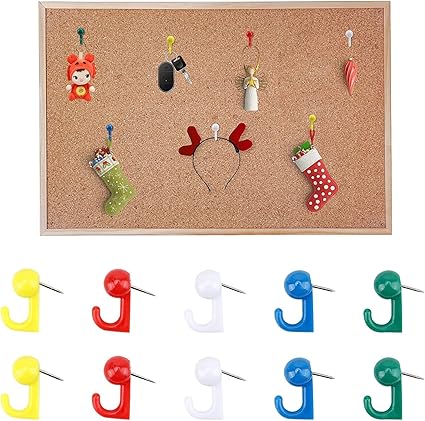 Amazon Wetarenda ピンフック 石膏ボード フック 50個入 おしゃれ 押しピン 壁掛け フック 斜めに刺す 画鋲 画びょう 固定用釘 フック マルチカラー フック 釘フック 太鼓鋲 留め具 装飾品釘 油絵 額縁 時計 壁 傷つけない 石膏ボード ベニヤ板 木 用 ランダムカラー