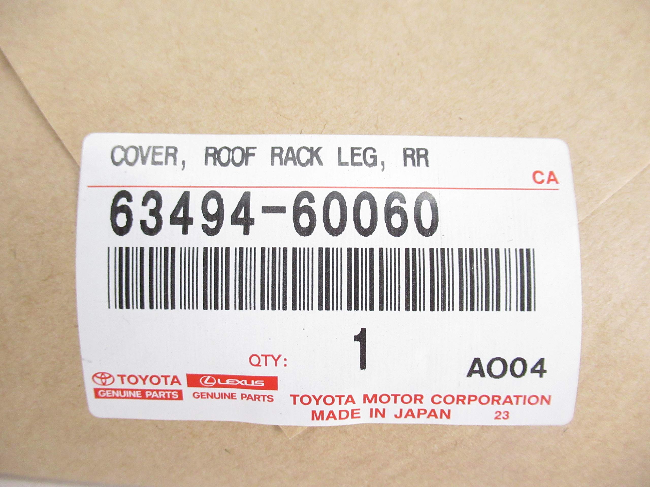 なな 63494)COVER， ROOF RACK トヨタ トヨタ純正品番先頭63 【通販