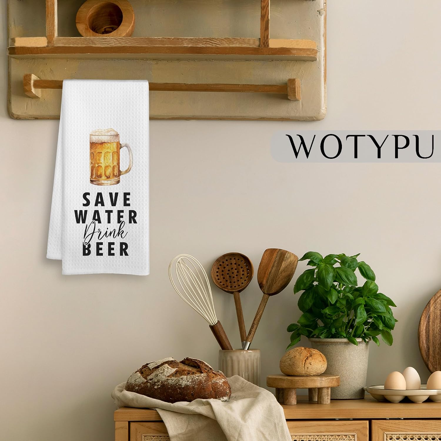 Beer Lover Gifts Kitchen Bar Towels, Alcohol Gifts for Men Women Dish Tea Towel, Save Water Drink Beer Decorative Hand Towels for Kitchen Home Bar Cart Decor, 16x24 Inch image 4