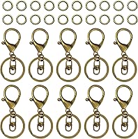 Vista 9 de 30 llaveros con cierre de langosta para la fabricación de joyas, broches giratorios de gatillo con cierres giratorios, clips de gancho, anillo