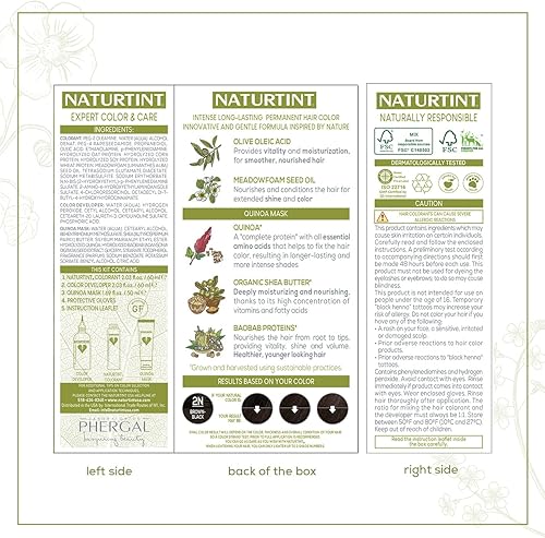 Miniatura 2 de Naturtint Color permanente para el cabello 2N marrón negro paquete de 3 sin amoníaco vegano libre de crueldad hasta 100 cobertura de canas