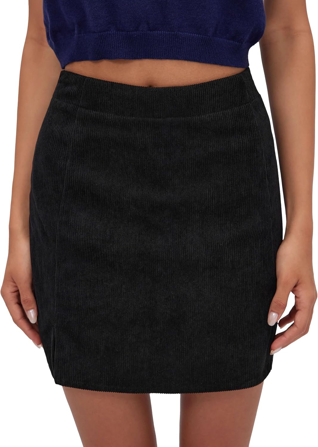 CIDER Corduroy Mini Skirt Elastic Waist A-Line Skirt Women's Fashion