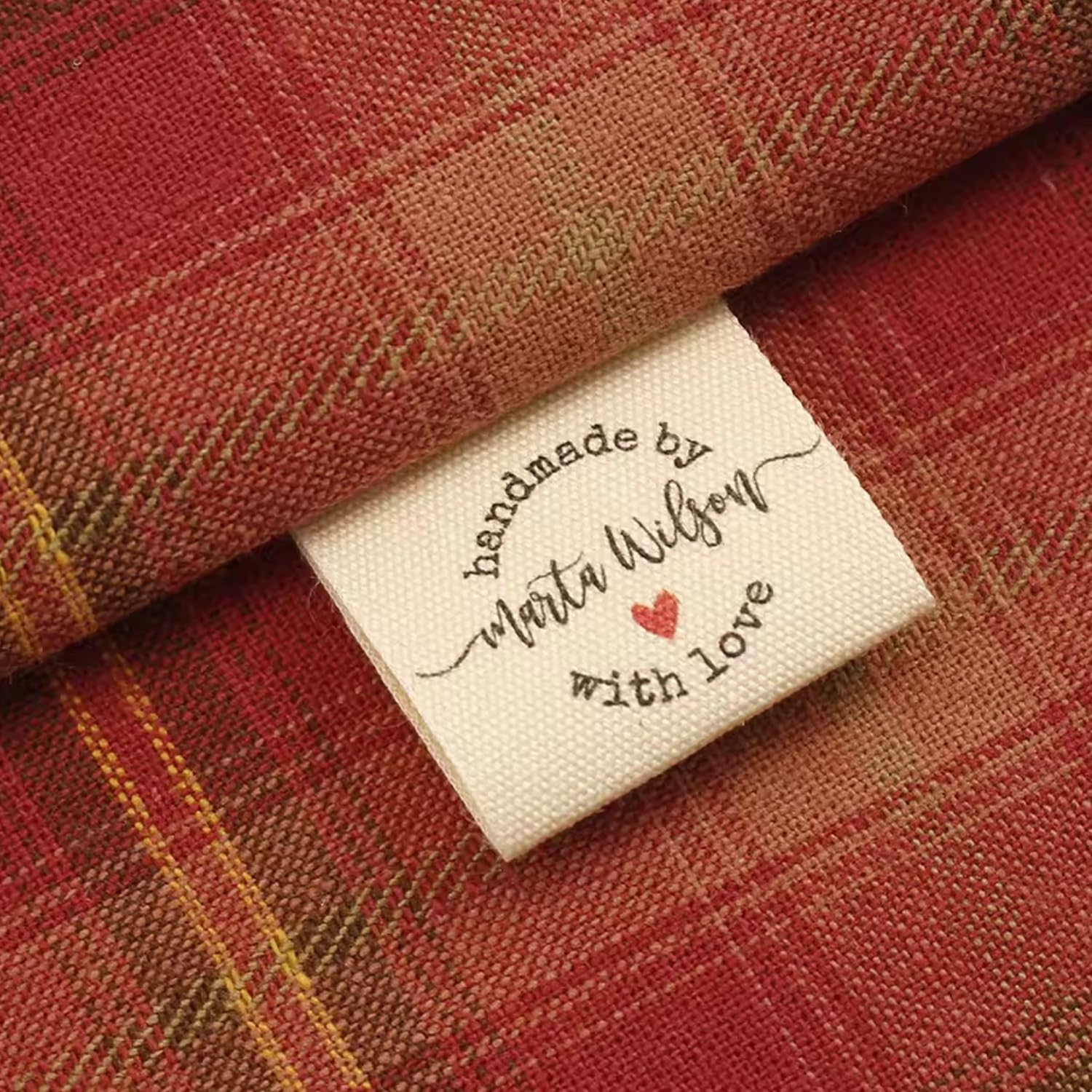 Handmade Labels, Personalized Brand, Custom Logo, Sew Tags, 100% Cotton, Items Sewing, With Love, 25mm X 50mm(25x60mm)
