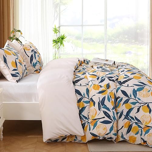 Miniatura 16 de MUXHOMO - Funda de edredón tamaño Queen, juego de funda de edredón reversible floral gris con cierre de cremallera, 3 piezas, juego de ropa de cama