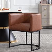 Vista 16 de Silla de Comedor Tapizada, Sillón Lateral Moderno Tipo Barril Tapizado, Sillas de Comedor Tapizadas, Cómodo Sillón, Silla Lateral de Cocina