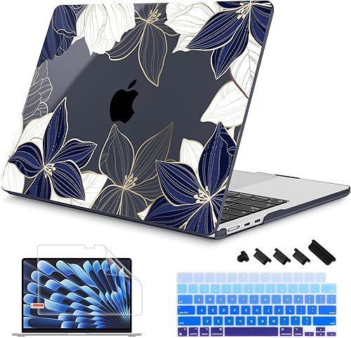 Miniatura 20 de Mektron Diseñada para MacBook Air 2025/2024/2023 de 15 PULGADAS M4 A3241 /M3 A3114 /M2 A2941, Carcasa de Cubierta Rígida de Plástico Impreso