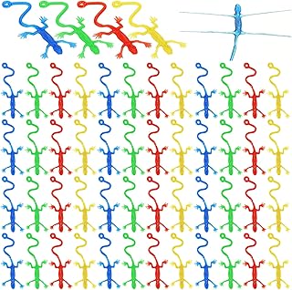 60 Pcs Stretchy Lizards for Kids Sticky Lizards Stretchy Sticky Toys Fun Toys Party Favors Wacky Sticky Hands Party Favors Birthday Party Toys for Kids Classroom Prizes Boy Girl Gift