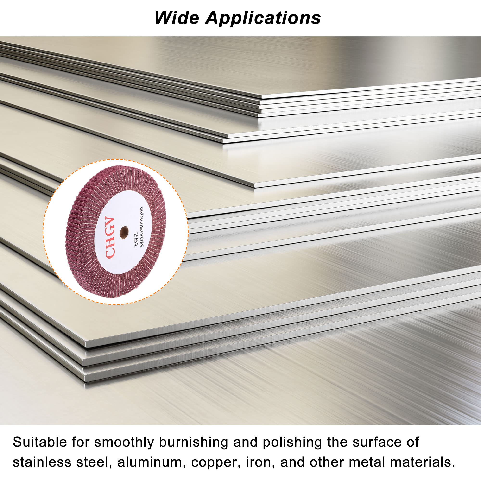 Ruota Lucidatura Non Tessuto 200x25mm - Grana 320, Per Metalli E Legno, Colore Rosso - Foto 8