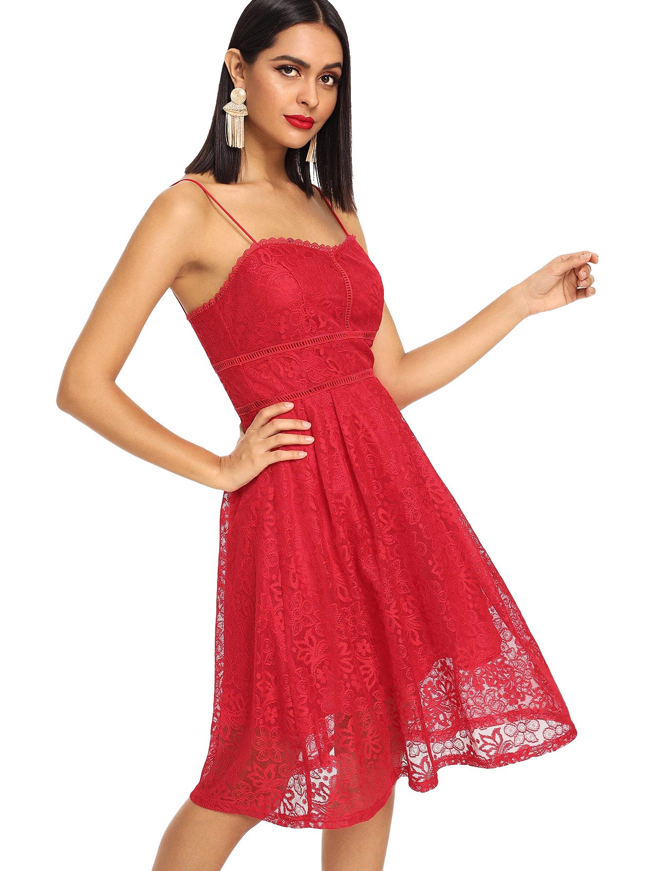slim fit dress slacks Red Lace Cami Top main image 1