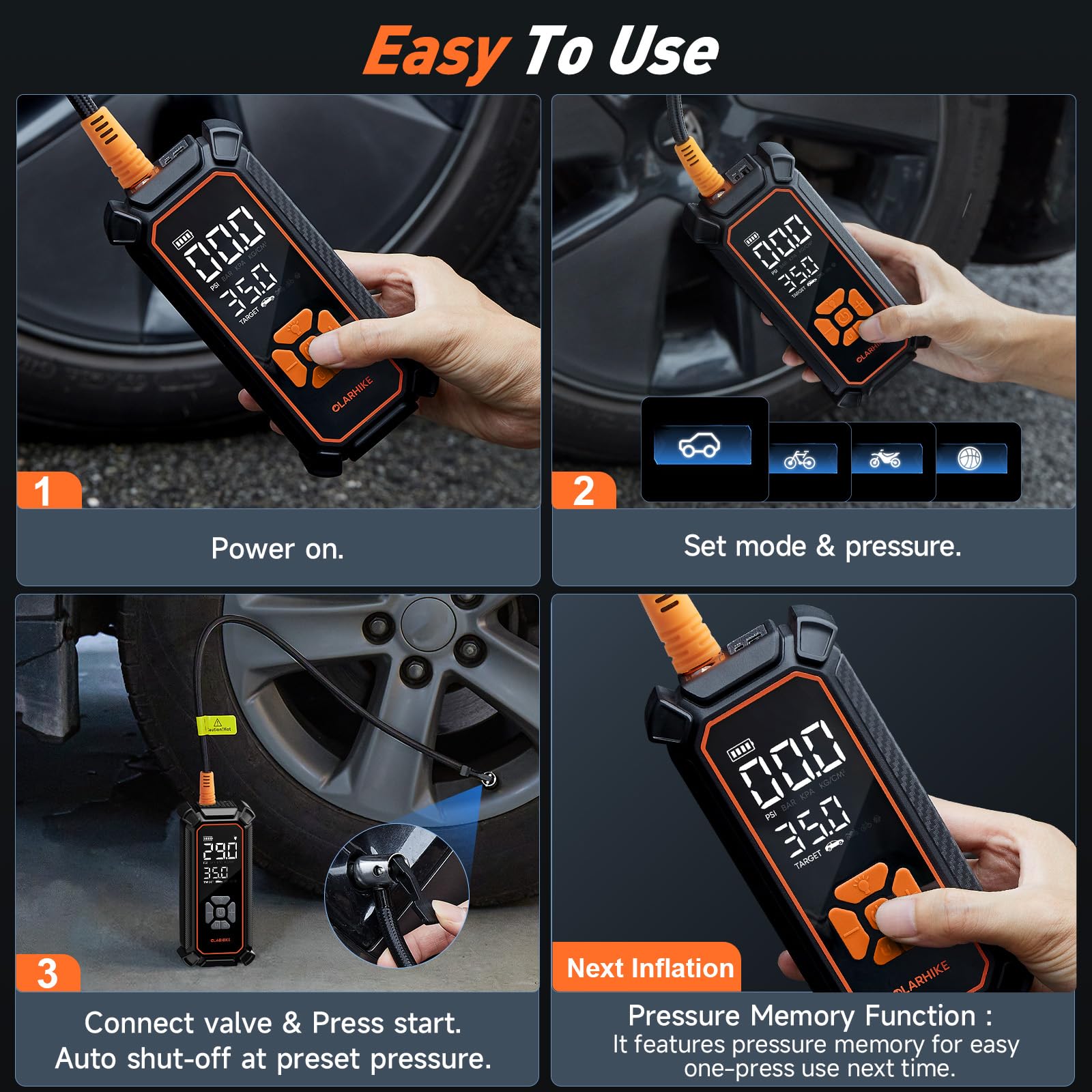OlarHike Portable Tire Inflator - Fast & Powerful -11