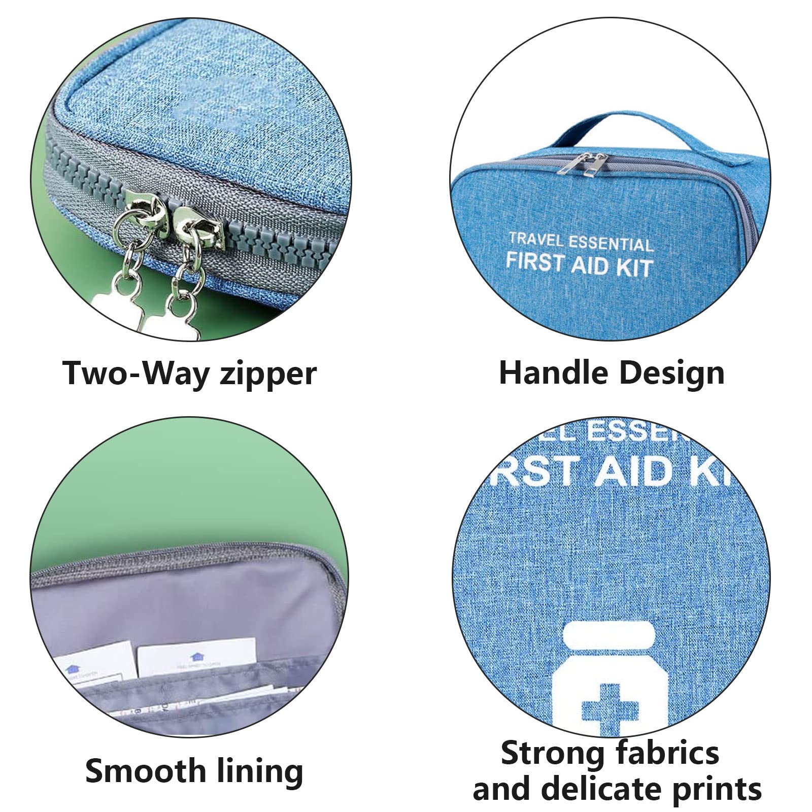 Trousse Premier Secours Vide - Lot De 2 - Étanche - Capacité Grande Et Petite - Oxford