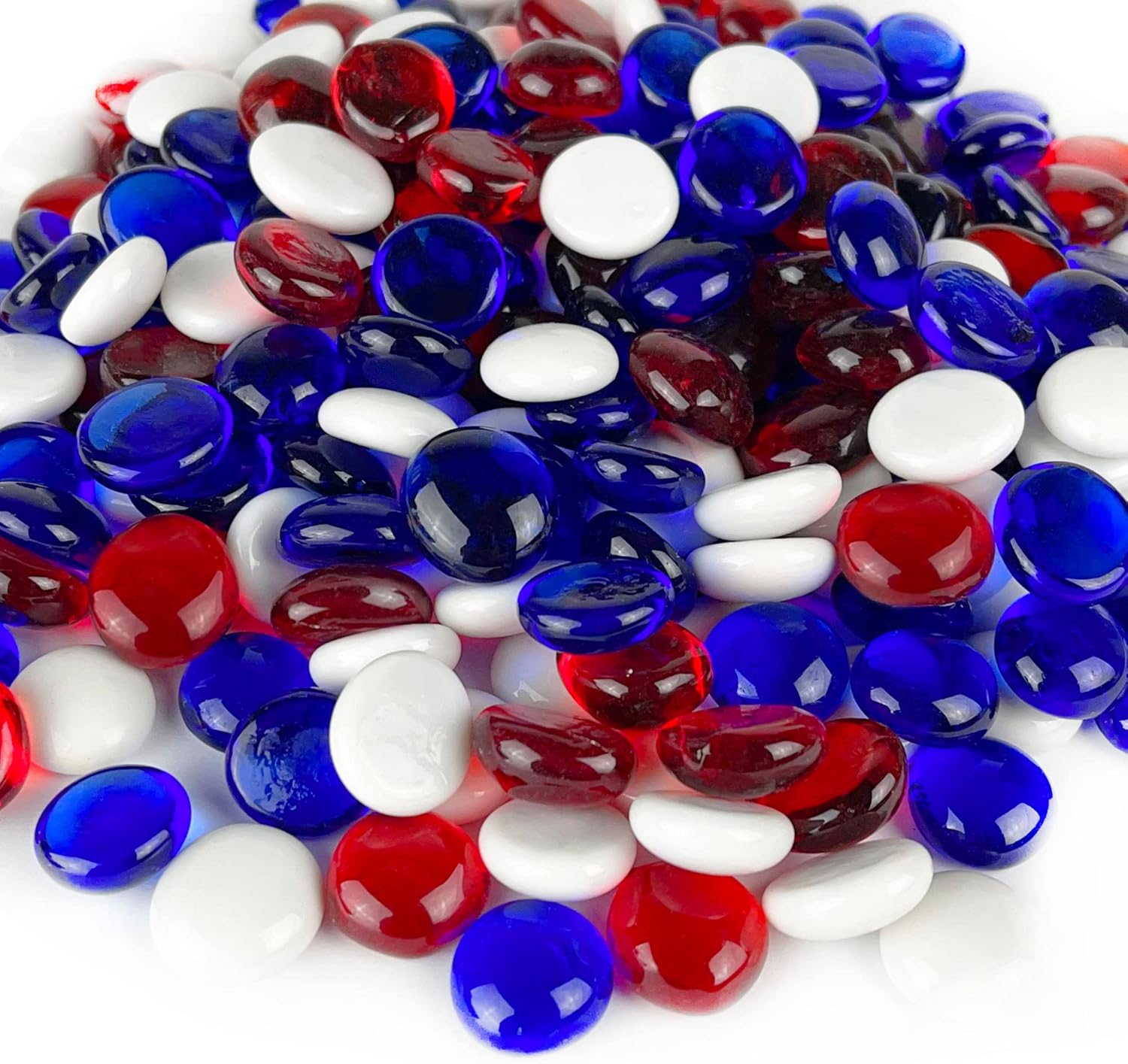 CYS EXCEL 5 LBS Blue Red White Mixed Glass Beads for Vases