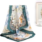 27 Inches Silk Feeling Square Head Scarf 4 Pcs Satin Square Head Scarves for Women Hair Bandanas