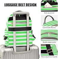 Amazon.com: MCHIVER Neon Green Stripes Backpack Purse for Women