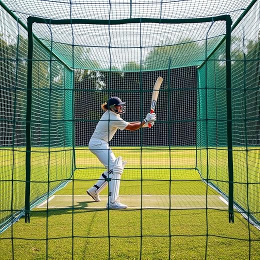 HT XPLORIX 3mm Thikness - 100x15 Feet Heavy Duty Nylon Cricket Prectice Net (3mm Nylon, 100x15 FT)