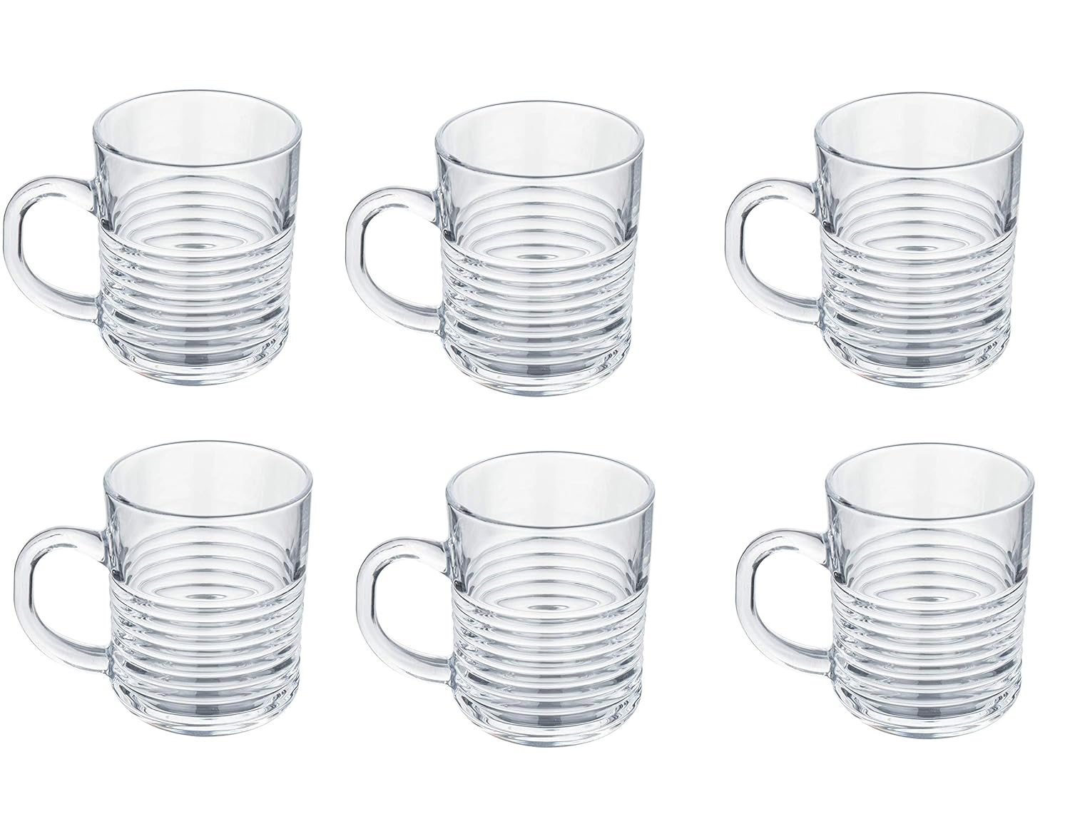 famacart Serving Glass Tea Coffee Cup (Spiral Coffee Mug Tea Mug, 6