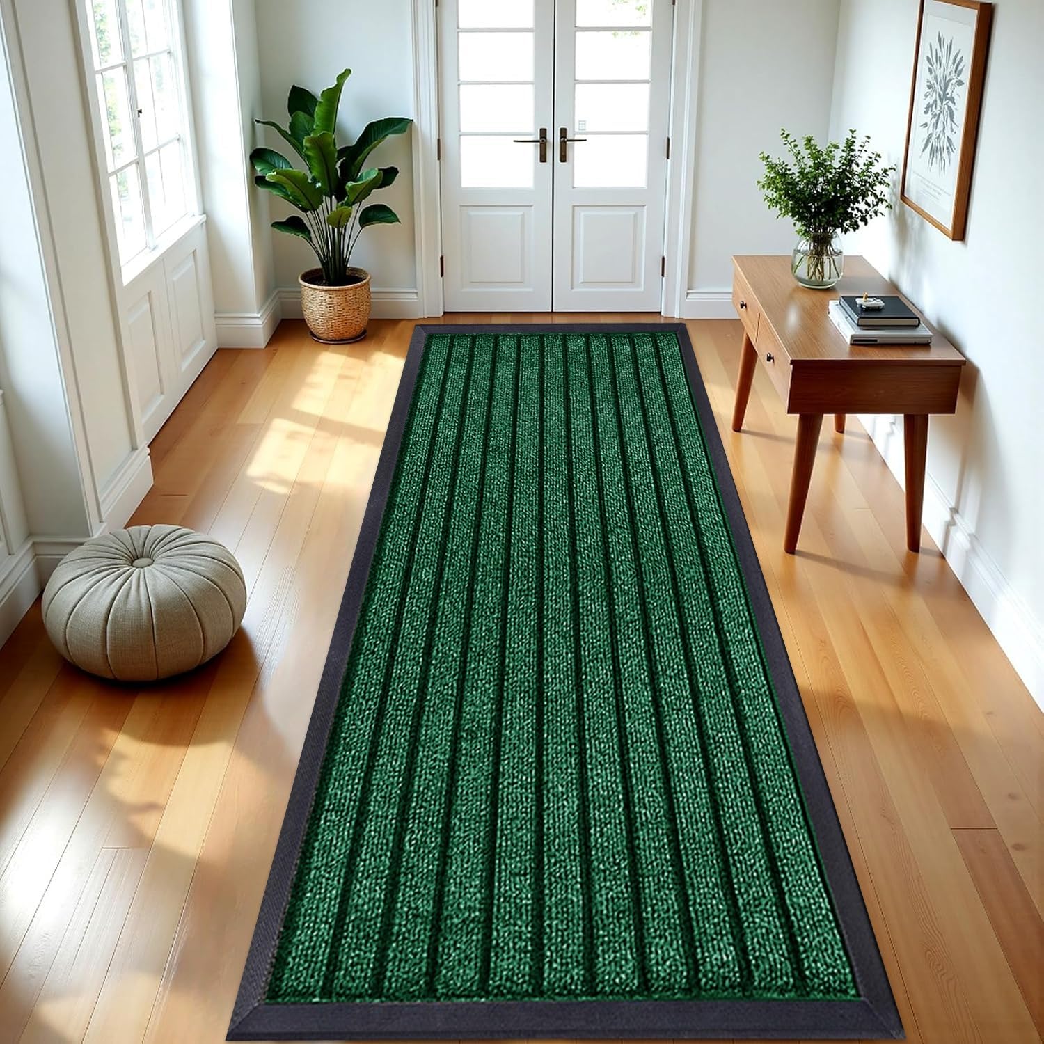 B&B Doormats, Door Mats Outdoor Indoor, Non Slip mat Entrance Rug, Indoor Floor Mat, Dirt Trapper Door Mat Outdoor Mat for patio, Multi Purpose Doormats (Green, 80 x 300 cm - XL Runner)