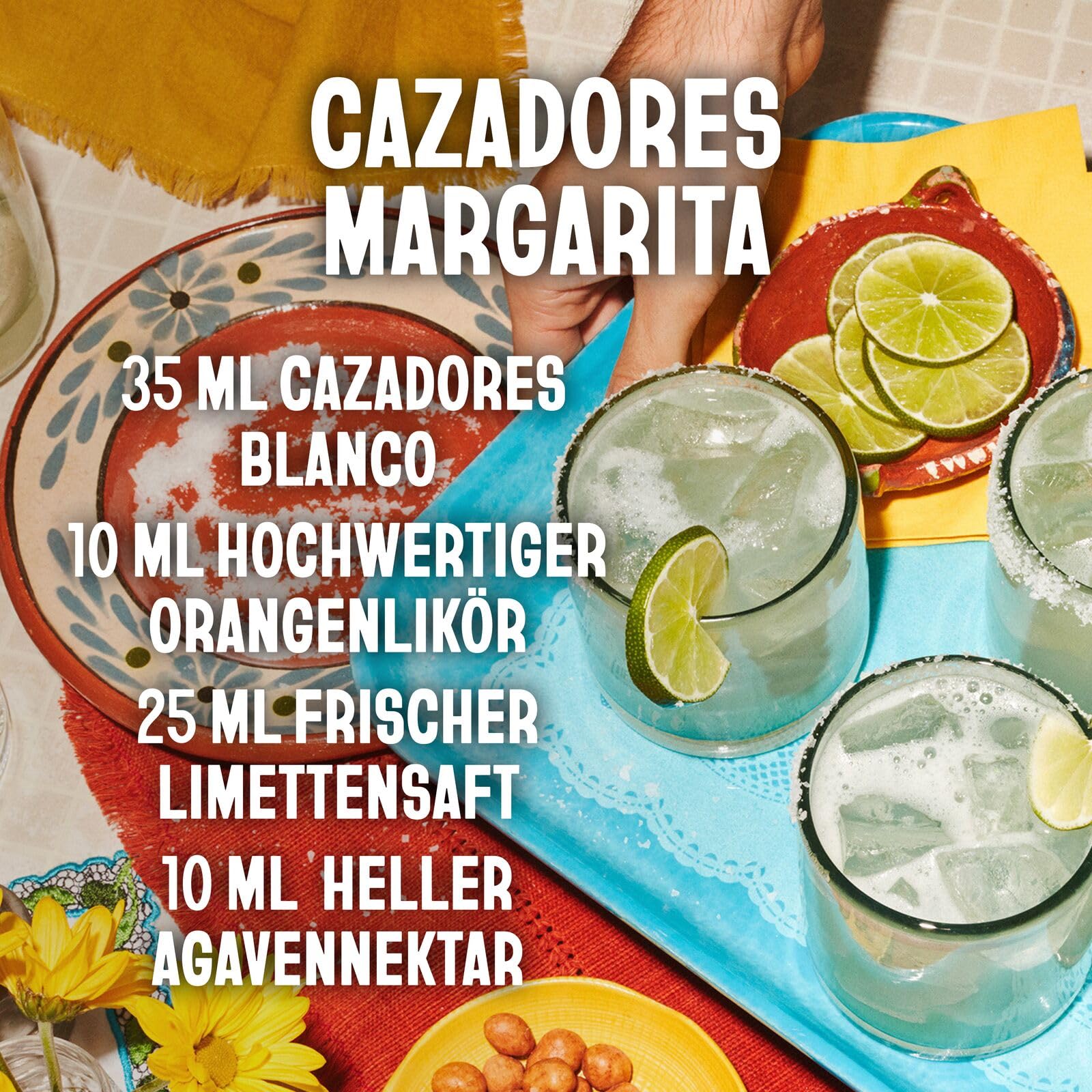 CAZADORES Tequila Blanco, 40% Alkoholgehalt, 70cl / 700ml, Doppelt Destillierter Alkohol aus 100% Blauer Weber-Agave