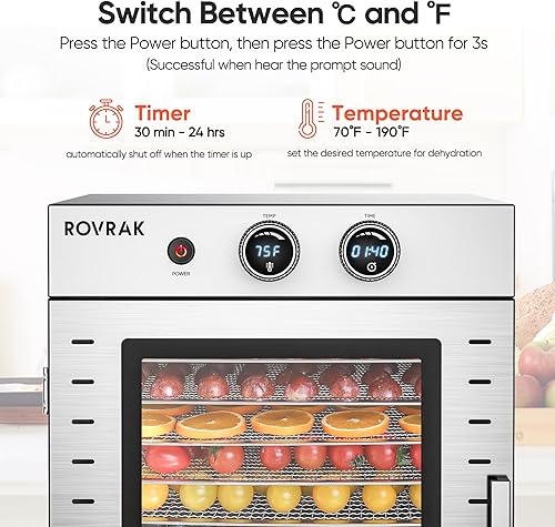 Miniatura 2 de Deshidratador de alimentos para carne seca, frutas, carne, hierbas, máquina deshidratadora de acero inoxidable de 12 bandejas, temporizador
