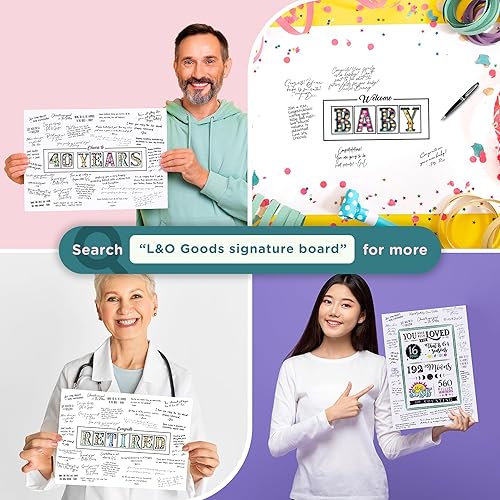 Miniatura 5 de L & O Goods Tablero distintivo para fiesta, cartel decorativo de cumpleaños 25, cartulina, 11 x 17 pulgadas, sin marco