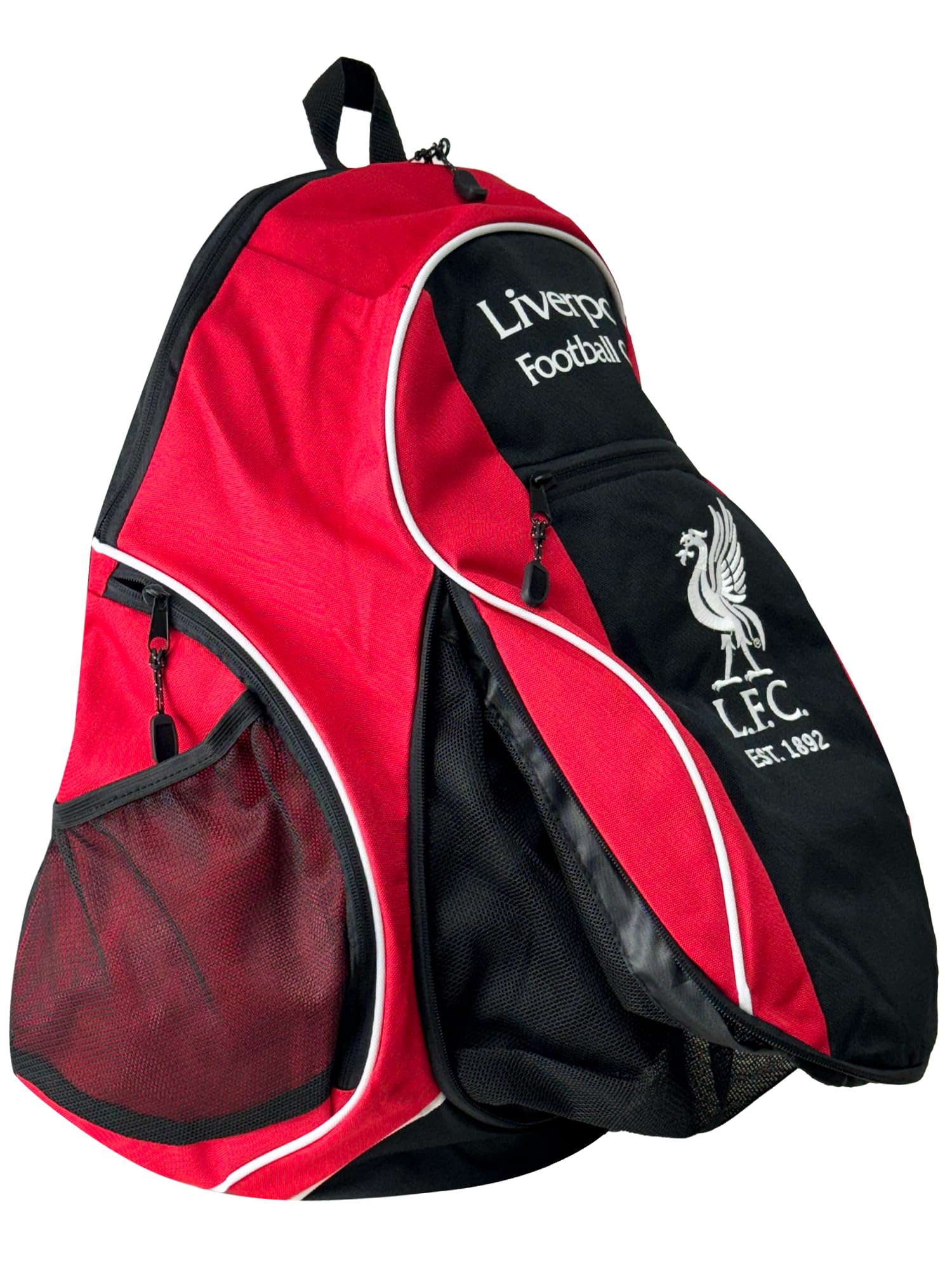 Icon Sports Liverpool Erwachsenen-Rucksack mit Fußballfach, rot/schwarz, Einheitsgröße, Icon Sports Ballrucksack