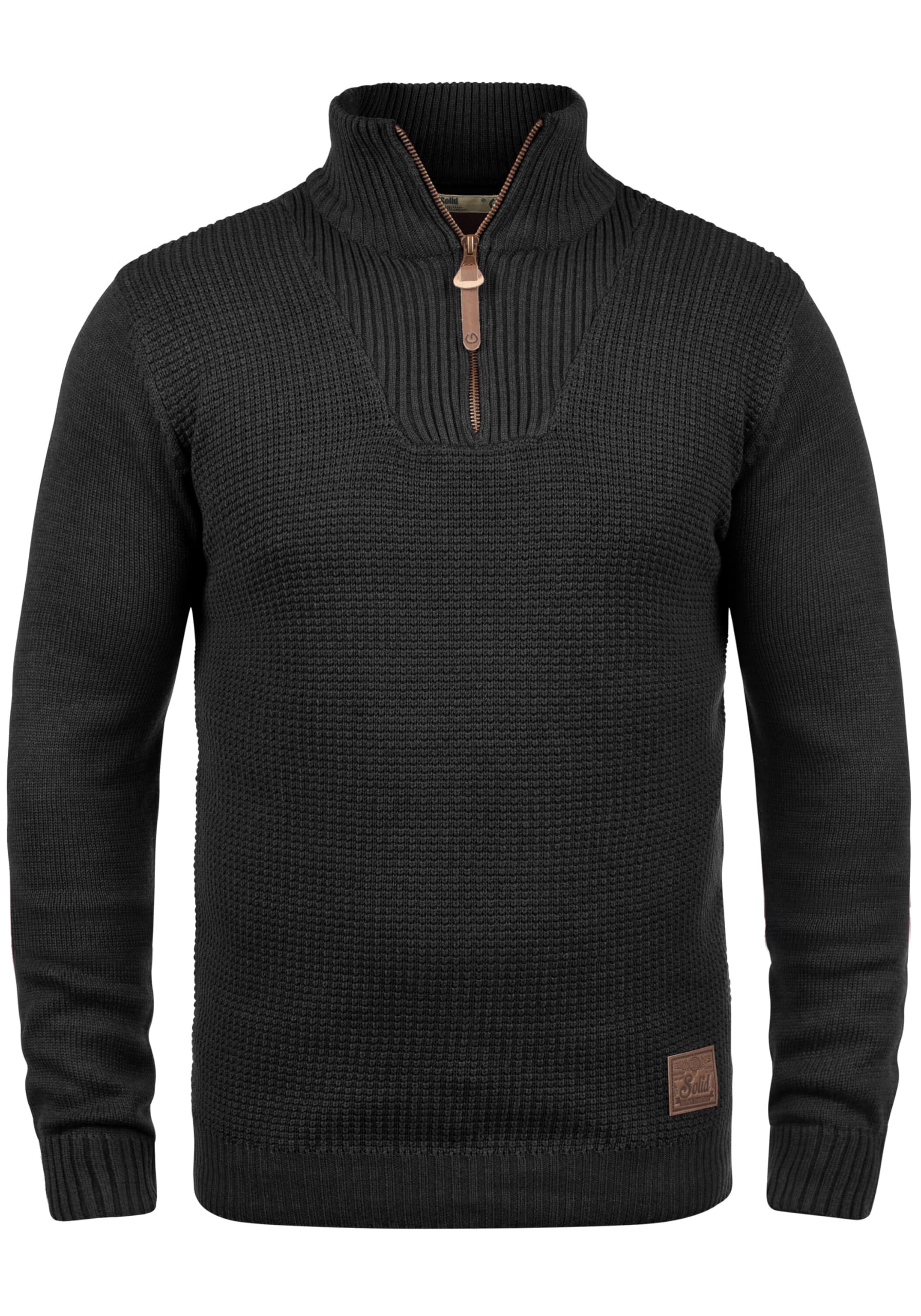 !Solid SDTommy Herren Strickpullover Troyer Feinstrick Pullover mit Troyerkragen Rippbündchen Baumwollmischung Regular fit