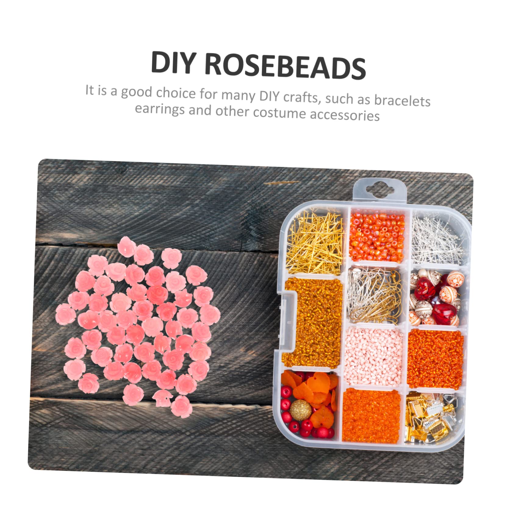 DOITOOL Abalorios De Rosa Sueltos Shell Rosa Para Joyería Diy Para Collares Artesanales 50 Piezas*4
