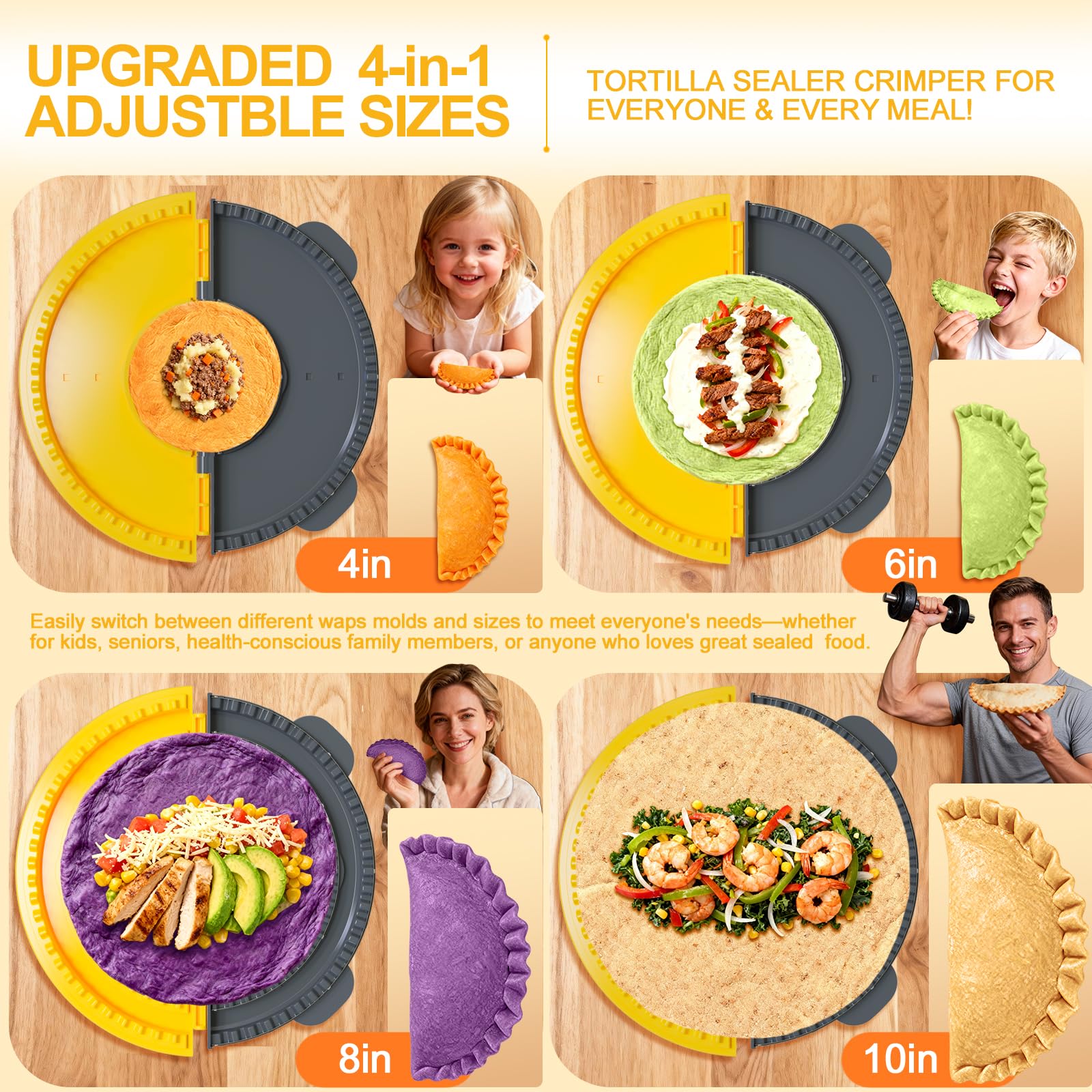 4-in-1 Tortilla Press - Leak-Proof Sealing -2