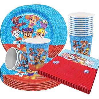 YOUYIKE 50 St ck Kindergeburtstag Besteck Set Kindergeburtstag Party Besteck10-Personen-AnzugGeburtstagsparty Geschirr Dekoration10Teller10 Tassen Strohhalme Eine Packung Servietten