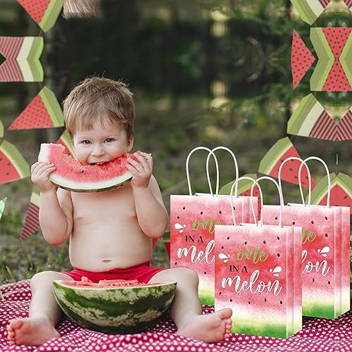 Miniatura 7 de 16 bolsas de sandía para fiesta, acuarela, uno en un melón, bolsas de dulces con asas, bolsa de regalo de sandía para verano, sandía, cumpleaños,