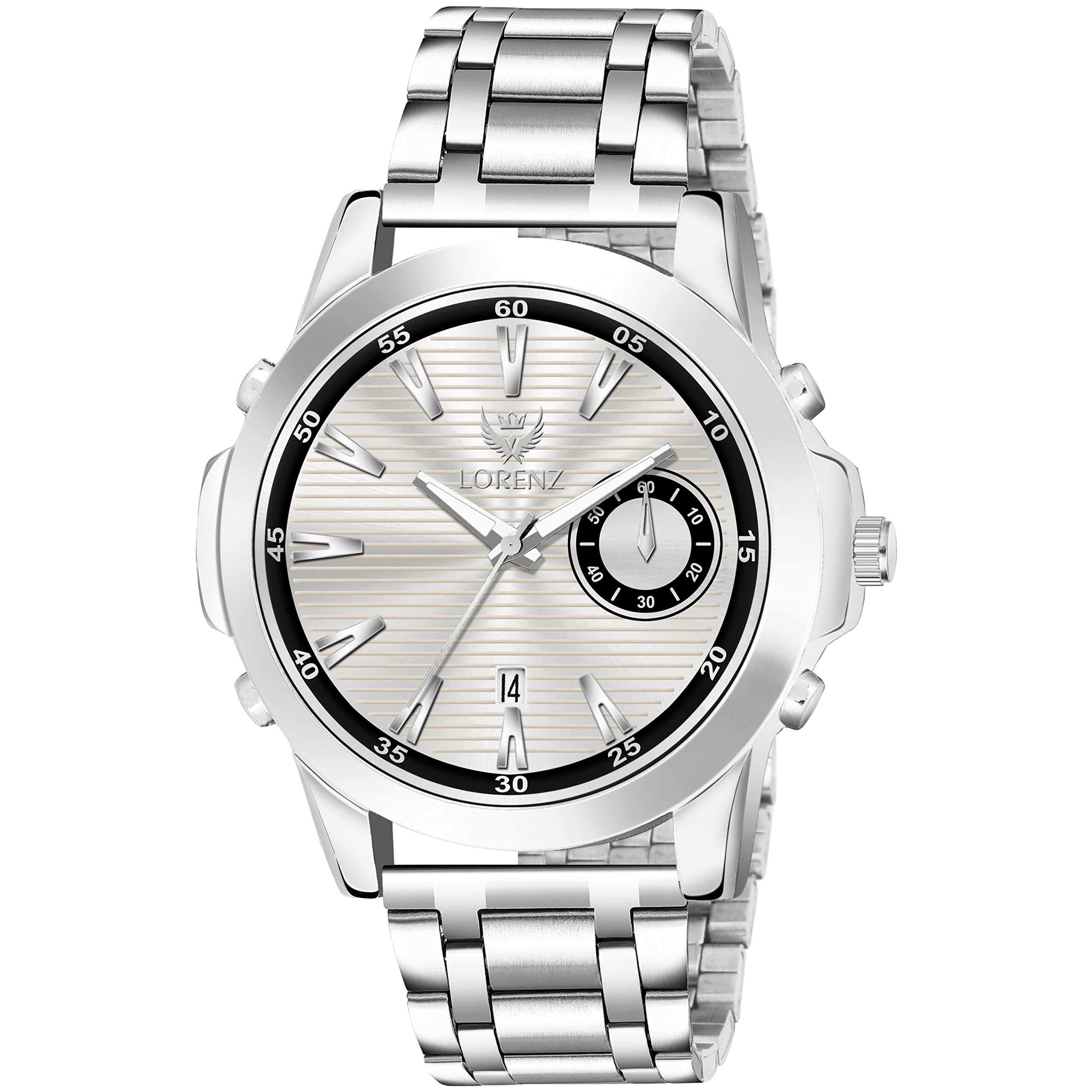 LORENZ Analogue Date Functioning Stainless Steel Chain Watch for Men | MK-4044R (B0C2V2V8YW) Amazon Price History, Amazon Price Tracker