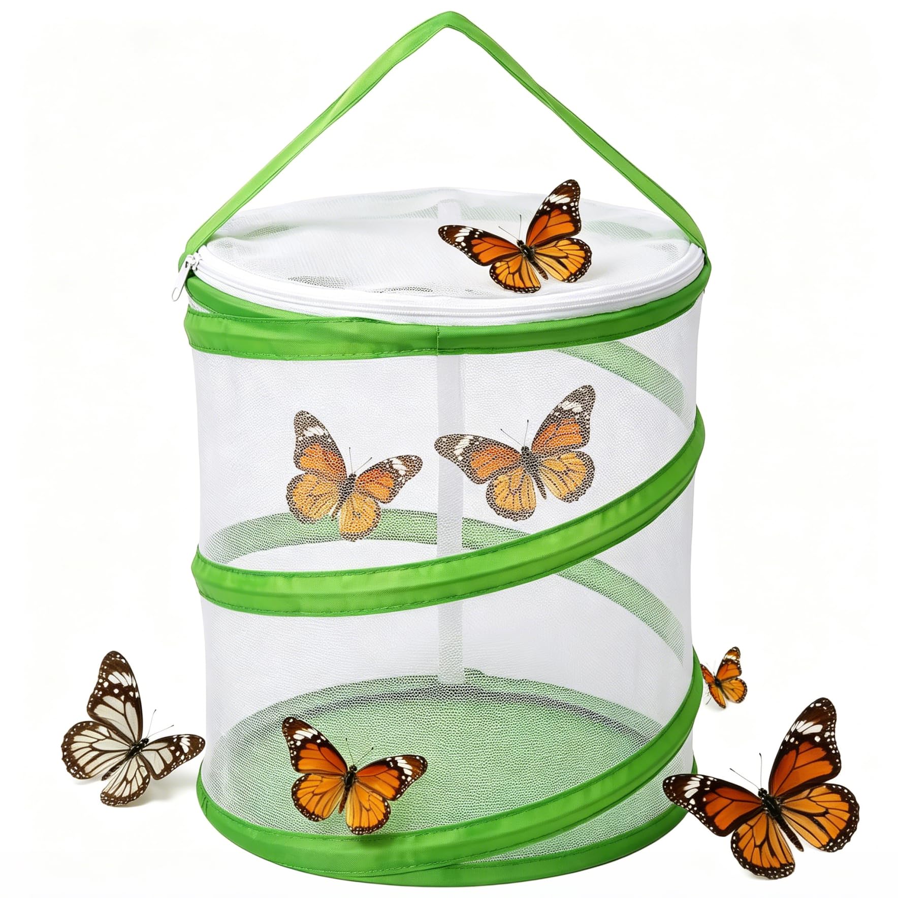 Embhlitfe Collapsible Butterfly Net,Bug Catcher Net Mini Insect Reproduction Mesh,Butterfly Habitat Cage Butterfly Kits for Kids Exploration Observation Insects Catching Caterpillars