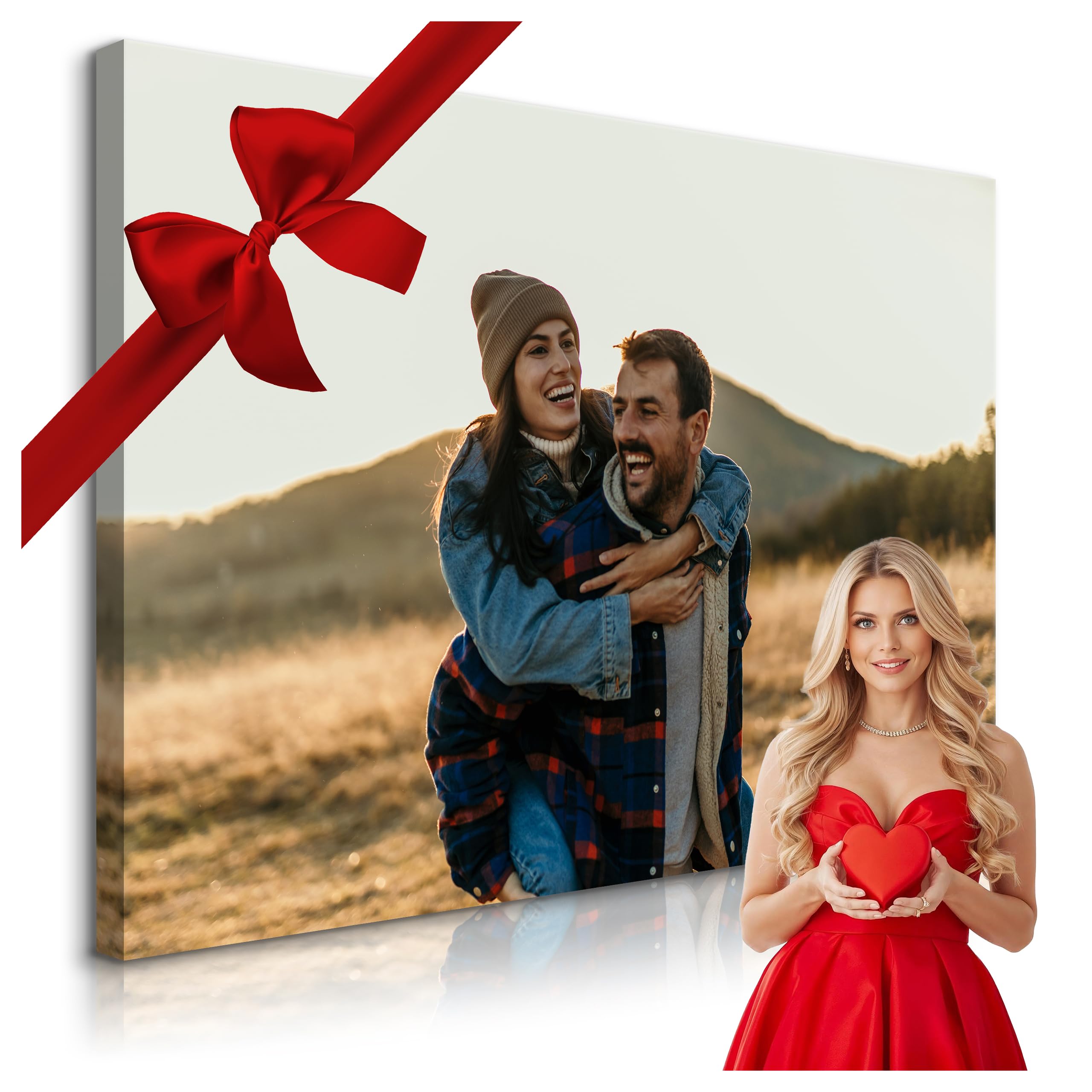Muralo Personalisierte Leinwand mit eigenem Bild, Wandbild - 120x80 cm | Foto-Leinwandbild, hochauflösender Druck, lebendige Farben - ideal für Wohnzimmer und Schlafzimmer, Ein Geschenk fürs Leben