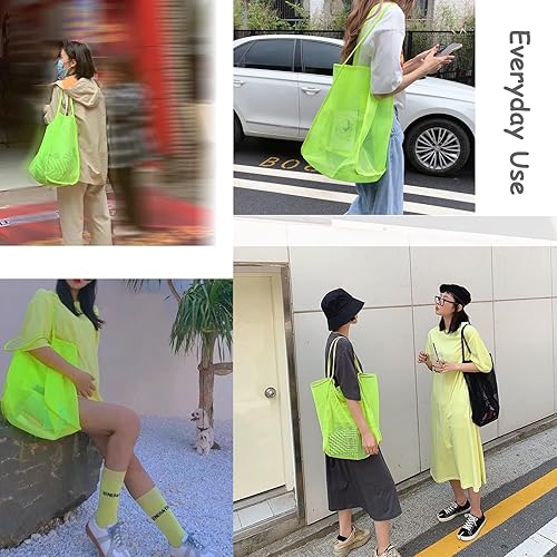 Miniatura 9 de Bolsa de malla de playa para juguetes de arena, plegable, ligera, duradera, al aire libre, compras, viajes, natación