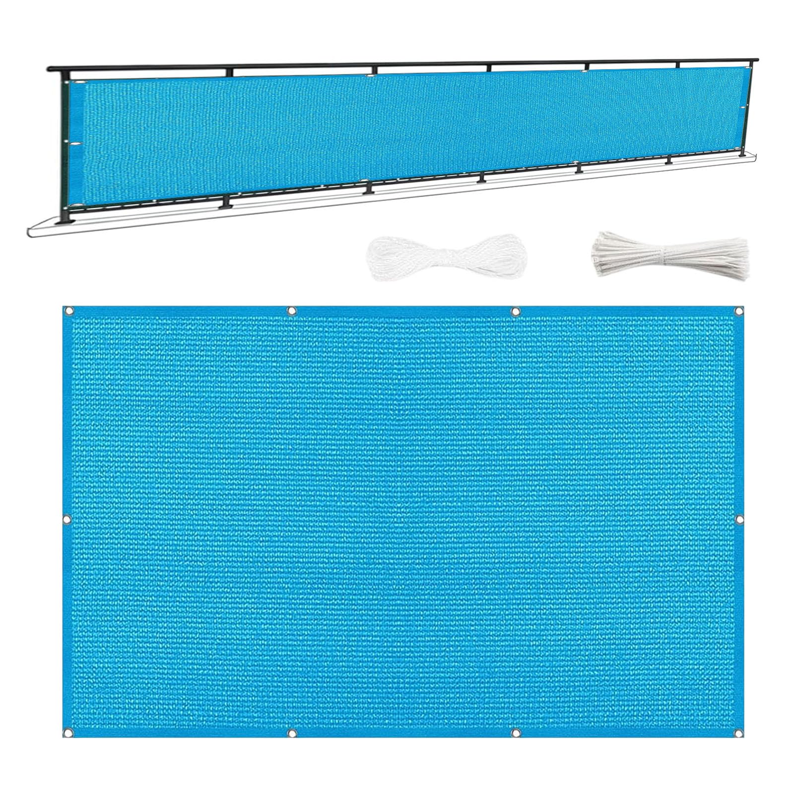 Siatka Zapewniająca Prywatność 100 x 1100 cm Oddychająca Chroni Prywatność Na Balkonie Moskitiera Ogrodzeniowa Na Balkon, Niebieskie niebo