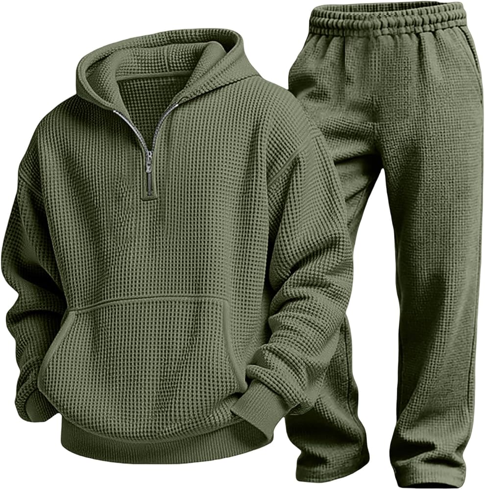 Amazon.com: bawilom Boys Waffle Knit Quarter Zip Hoodie And Wide