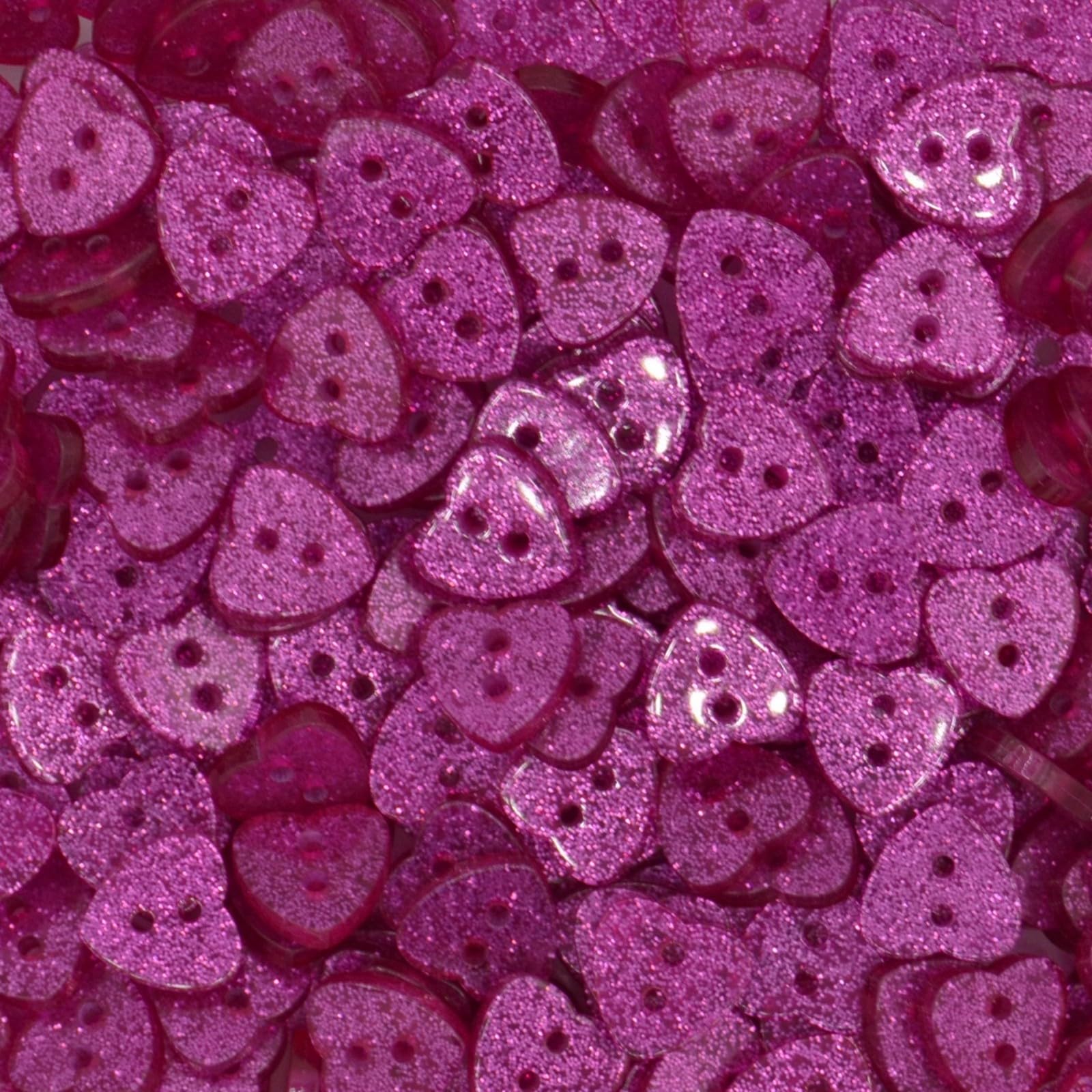 celloexpress 14mm Glitter Heart Buttons - Ideal for Sewing/Knitting/Clothes & Scrapbooking (Fuchsia, Pack of 50) — image 1