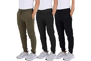 3 Pack: Men's Tech Fleece Ultra-Soft Jogger Athletic Sweatpants with Pockets