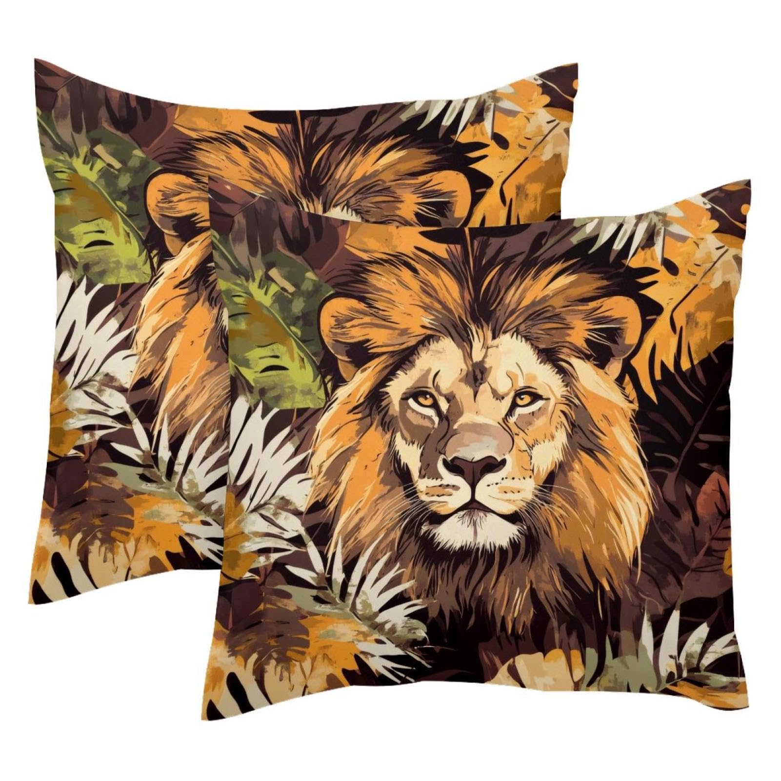 Housses de coussin en velours doux 50x50 cm motif palmier sauvage