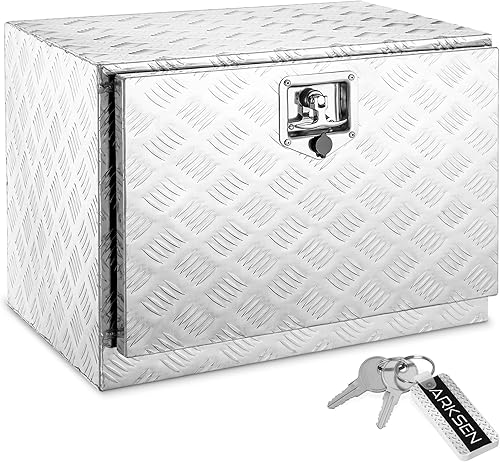 Caja de aluminio Arksen para herramientas para debajo de carrocería, almacenamiento para caja de carga de remolques, con cierre de seguridad,