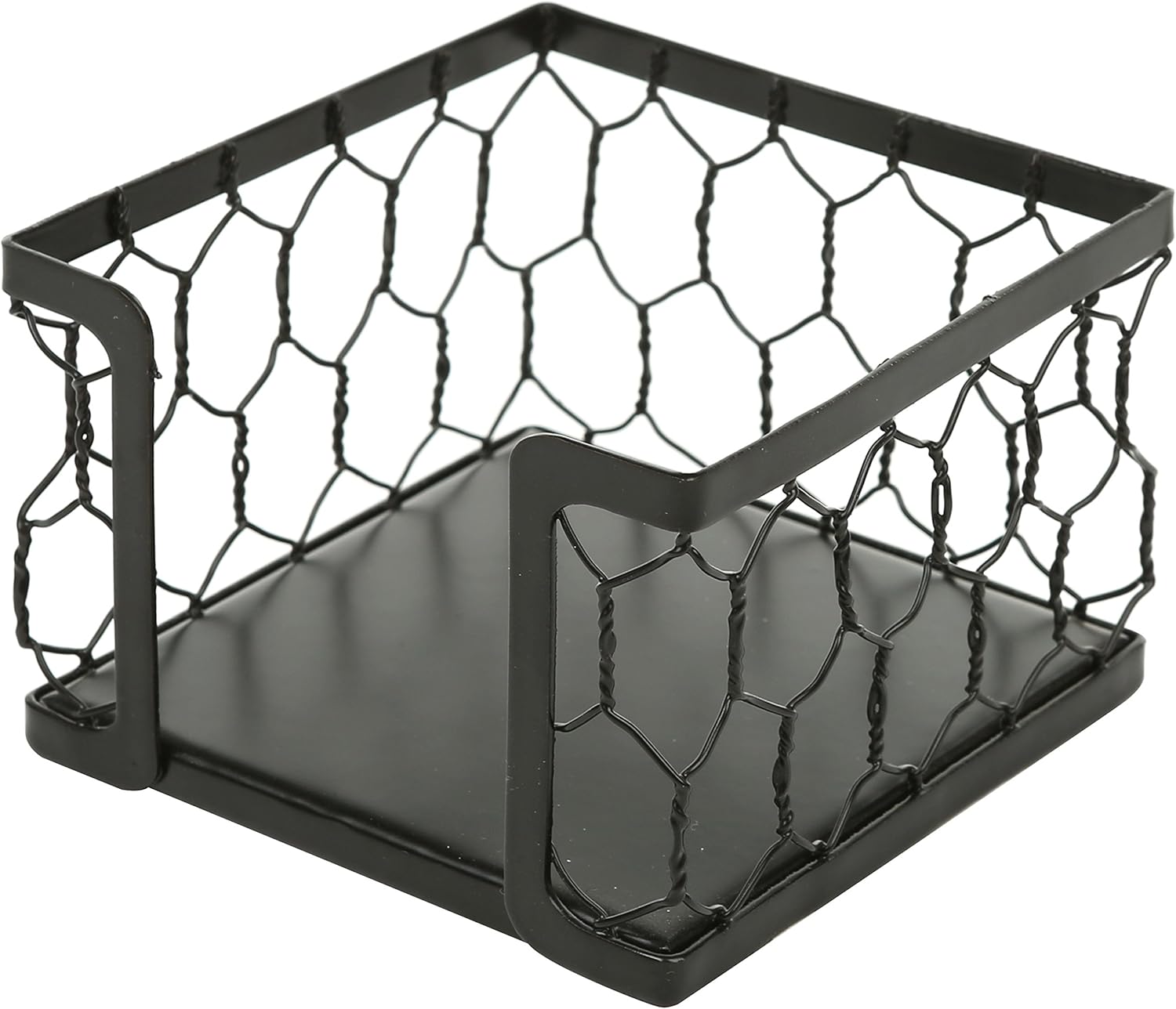 3 X 3 Metal Chicken Wire Mesh Sticky Note Dispenser, Office Memo Pad Holder with Black Matte Finish : Office Products