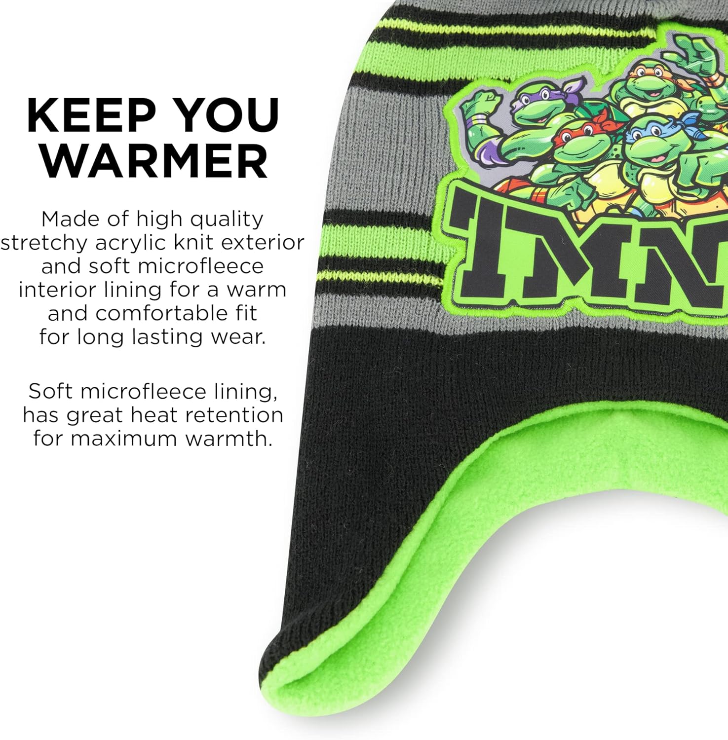 Nickelodeon Boys Winter Hat And Kids Gloves Set, Teenage Mutant Ninja Turtles For Ages 4-7 - Image 4