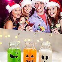 Vista 6 de 100 palitos desechables de plástico con parte superior redonda de cristal, con purpurina, palitos de plástico para cóctel, café, bebida (dorado)