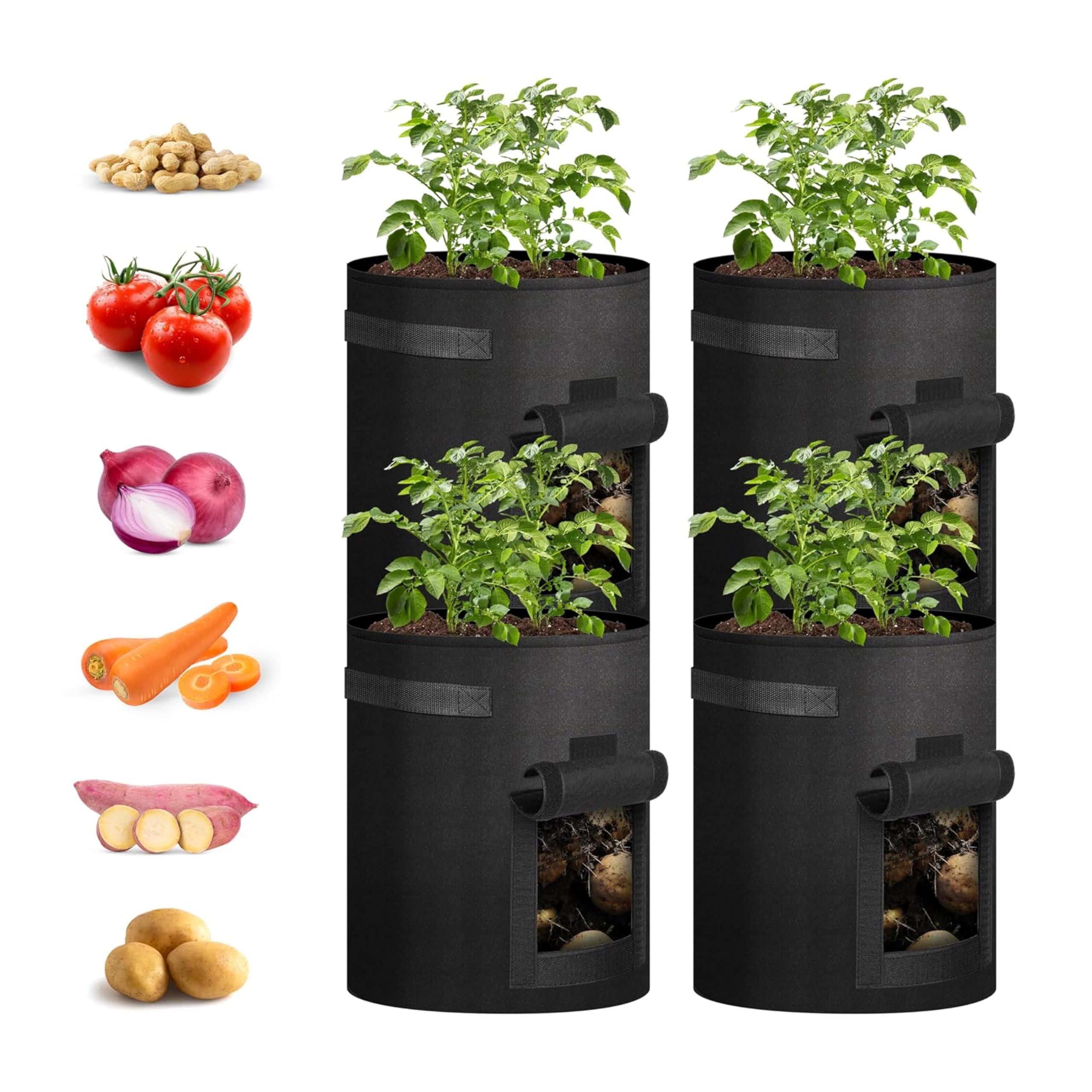 Bolsas de cultivo iPower para cultivar hortalizas frescas en el balcón o terraza de casa