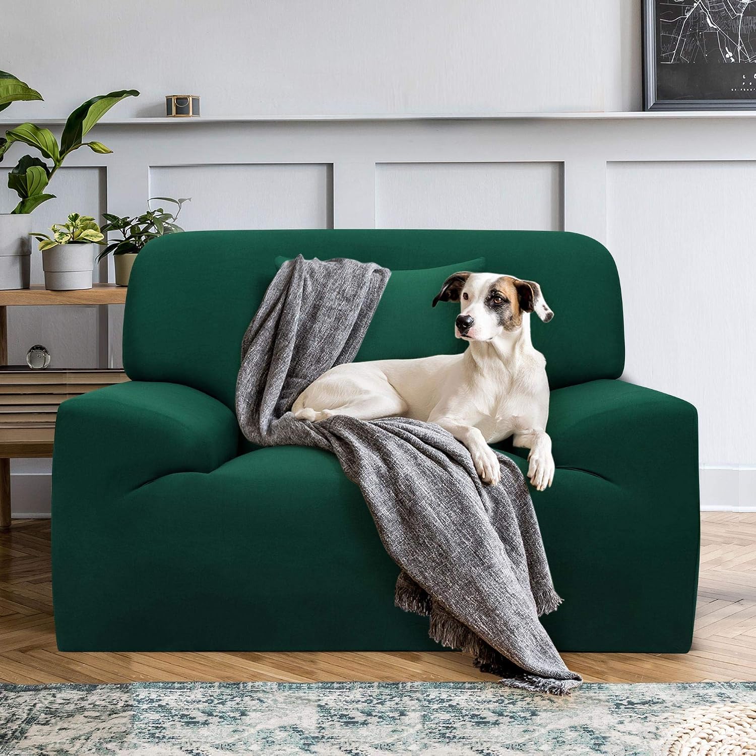 sourcing map Stretch Sofa Covers 1 Seater,Solid Elastic Sofa Slipcovers Washable Soft for Dogs - Image 3