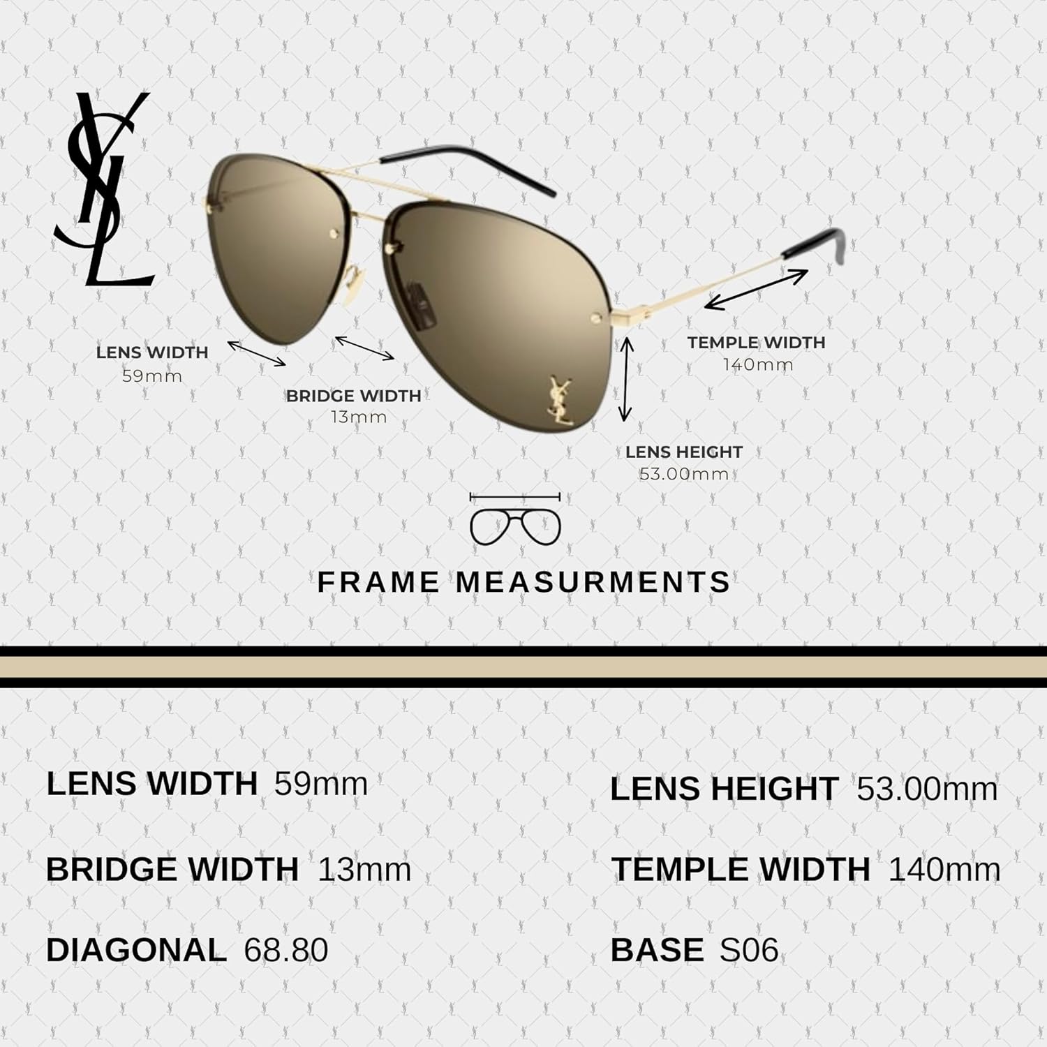 SAINT LAURENT SL CLASSIC 11 M Pilot shape Sunglasses + Bundle with eSHADES Luxury Eyewear Kit - Image 6