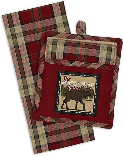 DII Kitchen Textile Collection, juego de regalo de alces y toalla, 2 piezas