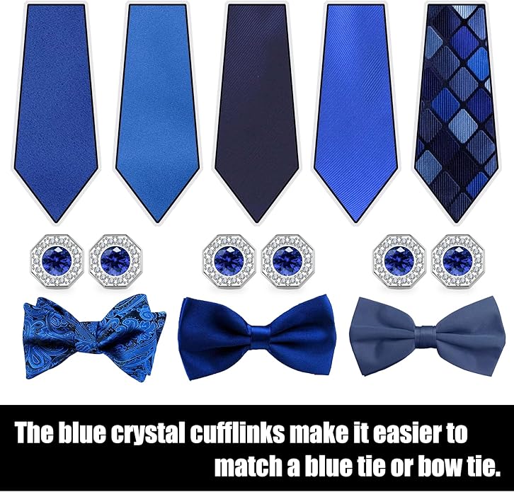 Mancornas Sogee Crystal para Hombre Azul/Verde/Rosa/Morado/Rojo miniatura 4
