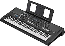 Yamaha PSR-E483, 61-Key Touch-Sensitive Portable Keyboard with Sound, Music Rest and Power Adapter
