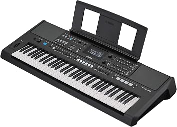 Yamaha PSR-E483, 61-Key Touch-Sensitive Portable Keyboard with Sound, Music Rest and Power Adapter